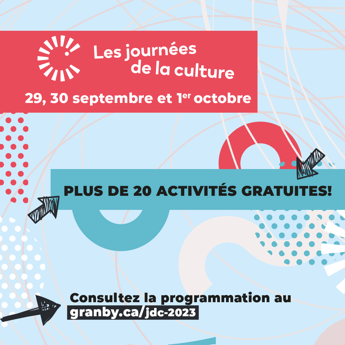 Les Journées de la culture, 29 et 30 septembre et 1<sup>er</sup> et octobre 2023