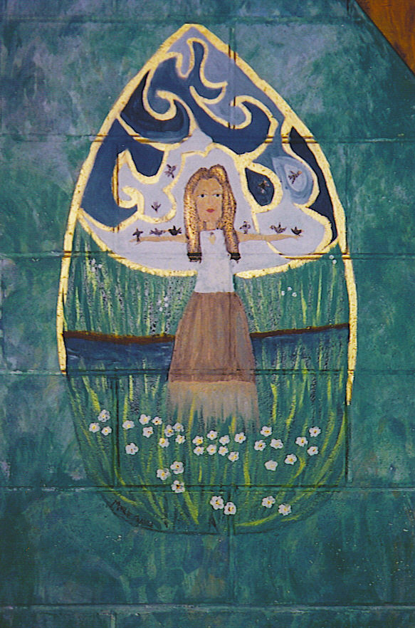 Fille aux fleurs - Murale