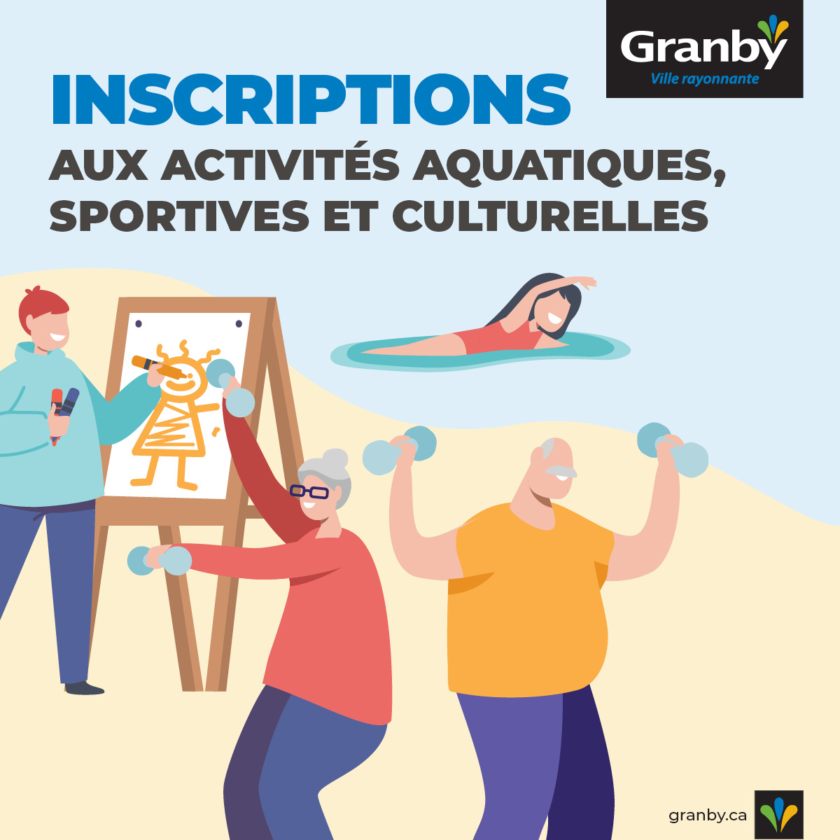 Inscriptions aux activités aquatiques et sportives, le 20 mars 2025