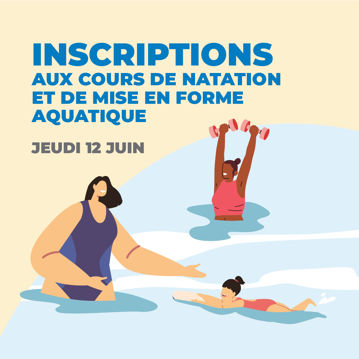 Inscriptions aux cours de natation et de mise en forme aquatique
