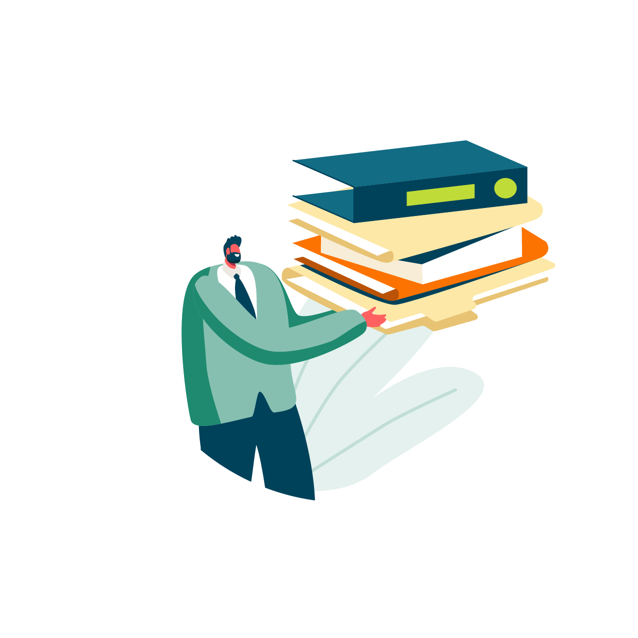 Homme portant plusieurs livres